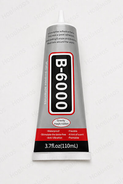 Hobimos B-6000 Şeffaf Taş ve Boncuk Yapıştırıcısı 110 ML– Şeffaf Yapıştırıcı