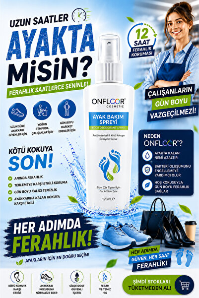 ONFLOOR Ayak Kokusu Giderici,Nasır,Mantar,Kötü koku, önleyici | 12 SAAT KONFO...