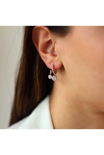 Cherry by Özkonak İkili Halka Sallantılı Küpe