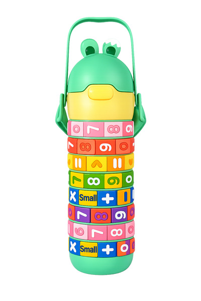 Ebazario Kids Math Learning Water Bottle 430ml BPA-Free Leak-Proof Vacuum Ins...