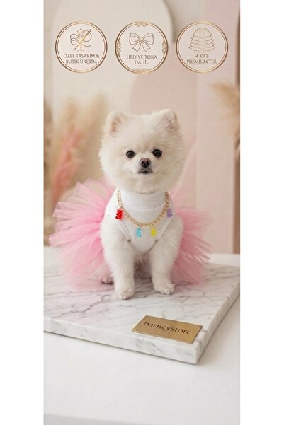 Barneystore Kedi Köpek Jelibon Kolyeli Elbise