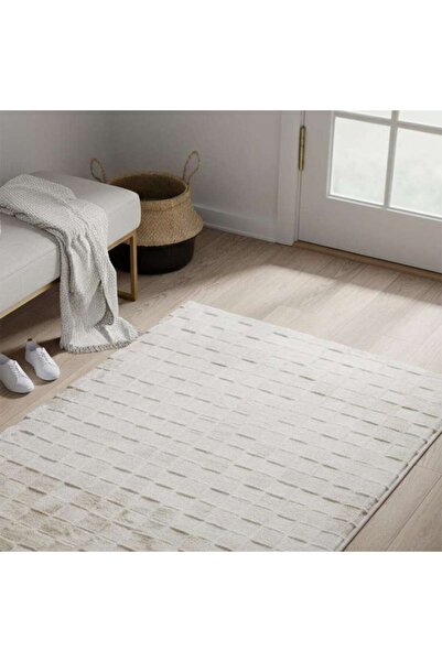 PAN HOME Fontana Soft Touch Shaggy Rug 80x150cm - Ivory