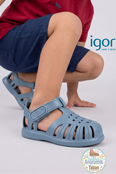 IGOR 19 - 29 Numara Tobby Solid Unisex Bebek & Çocuk Mavi Sandalet