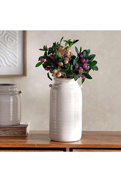 PAN HOME مزهرية سيراميك كاليبي 16.5×16.5×31 سم - أبيض