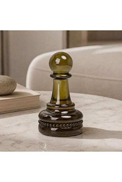 PAN HOME Regina Resin Pawn Chess Sculpture10.3x10.3x18.0cm - Green