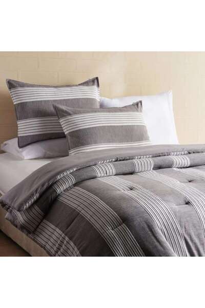 PAN HOME High Street Woven 3-piece King Comforter Set 240x260cm - Grey