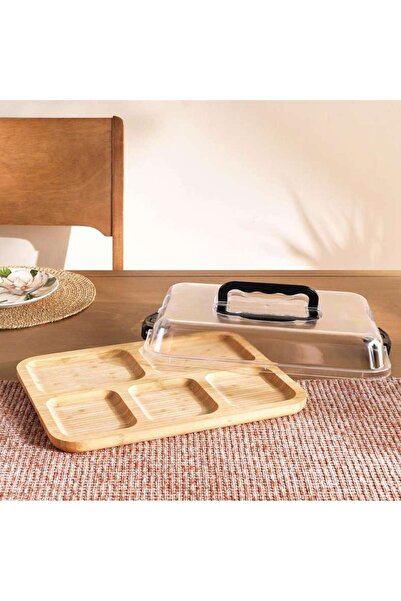 PAN HOME Wade Pastry/cheese Carrying Box With Lid & Handle 38x28.7x6.8cm -nat...
