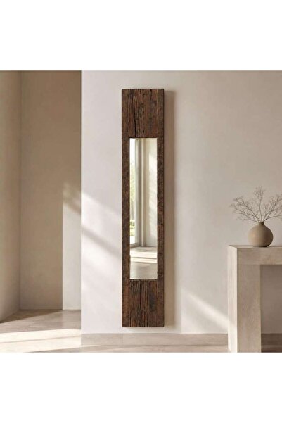 PAN HOME Raffin Wooden Frame Wall Mirror 25x150cm - Brown