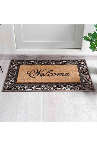 PAN HOME سجادة ترحيب وولت للباب مقاس 55×90 سم - لون طبيعي/أسود