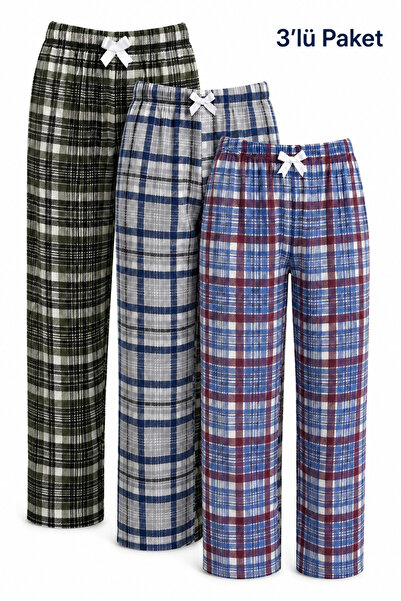 YASAR UNDERWEAR Ženske karirane donje hlače pidžame sa elastičnim strukom i d...