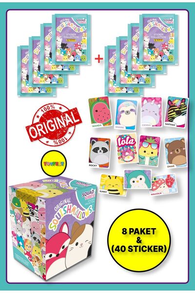 TOYFEST Panini Squishmallows Sticker Çıkartma - 8 Paket ( 40 Adet Sticker )