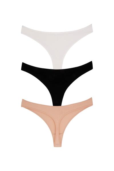 Dominant Lenjerie de damă din bumbac colorat TANGA Pachet de 7 (S-M-L)