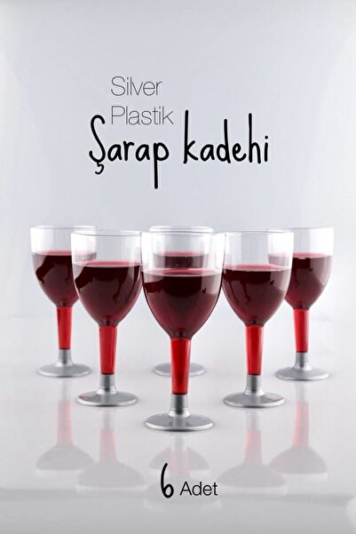 Ezupack 6'lı PLASTİK Silver Bride To Be Partisi Kadeh Şarap Bardağı Bekarlığa...