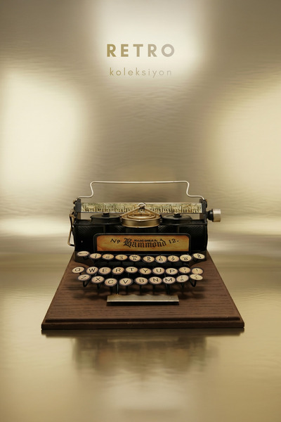 Pat Aksesuar Retro Dekoratif Daktilo – 25x14 cm Vintage Nostaljik Ev & Ofis M...