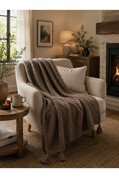 Vannes Home %100 Pamuk Modern Püsküllü Çift Kişilik Pike Yatak Örtüsü 200x220 cm