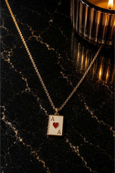 PURE BERRY AS GOLD RENK ÇELİK KOLYE %100 KARARMAZ