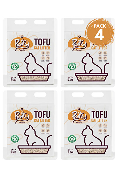 Pawsome Pawty Tofu Cat Litter 6L Peach scented | Organic by Arabia (Pack Of 4)