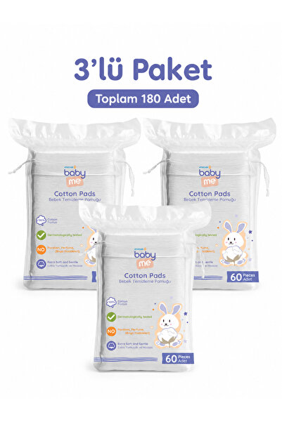 Baby&Me Baby Cleaning Cotton 3 Pack 60 Pieces