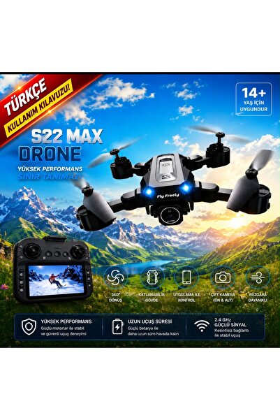 ROSE TEKNOLOJİ S22MAX DRONE EKRANLI KUMANDA TEK TUŞLA GERİ GELME ÇİFT BATARYA...