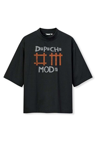 buzagi tasarım ürünleri تي شيرت Depeche Mode ذو طباعة رقمية كبيرة الحجم باللو...