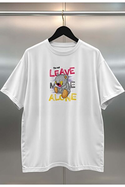 buzagi tasarım ürünleri Organic Cotton Digital Printed Oversize White T-Shirt
