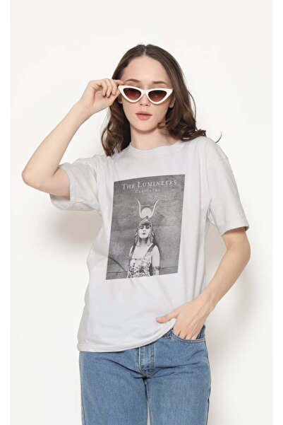 buzagi tasarım ürünleri The Lumineers Regular Fit Unisex White T-Shirt