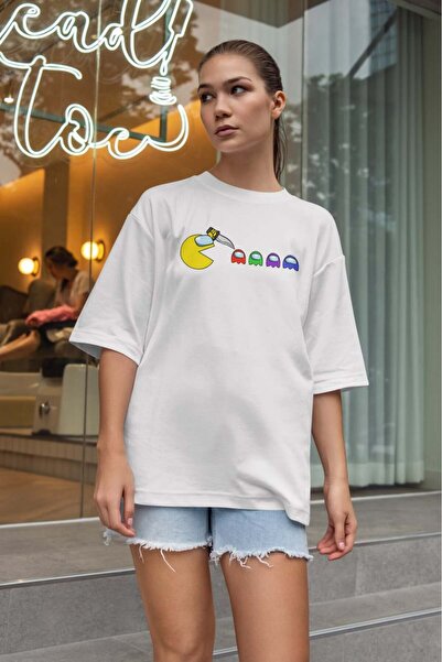 buzagi tasarım ürünleri Sarcastic Oversize Unisex White T-Shirt