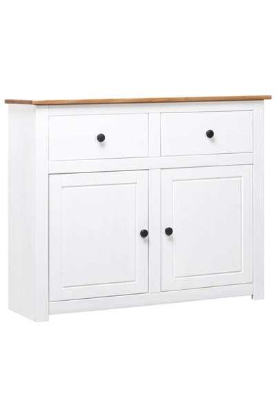 Concept Servantă, alb, 93x40x80 cm, lemn masiv pin, gama Panama