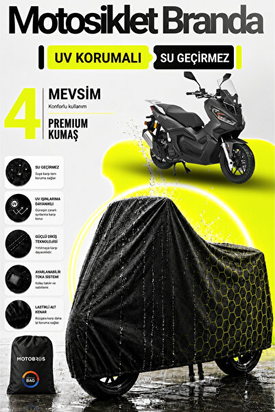 Motobros قماش القنب للدراجات النارية Seha أسود مقاوم للماء ومتين (أعلى سماكة)...