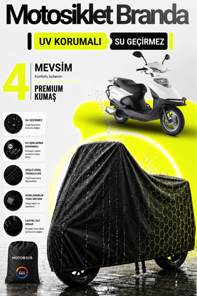 Motobros قماش القنب للدراجات النارية Kuba Zenzero أسود مقاوم للماء ومتين (أعل...