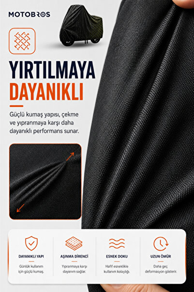 Motobros Su Geçirmez SİYAH Motosiklet Brandası – Dayanıklı Kalın Kumaş, 4 Mevsim – CF 250 SR Uyumlu