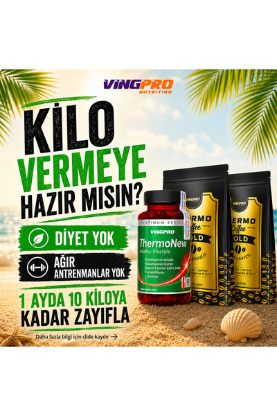 vingpro 1 AYLIK PAKETİ ( 2 PAKET THERMOCOFFEE 1 KUTU THERMONEW )