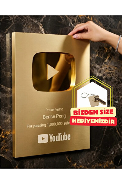 Akdiş Kişiye Özel YouTube Plaket Altın & Gümüş – İsim Yazılı YouTube Ödülü, Ö...