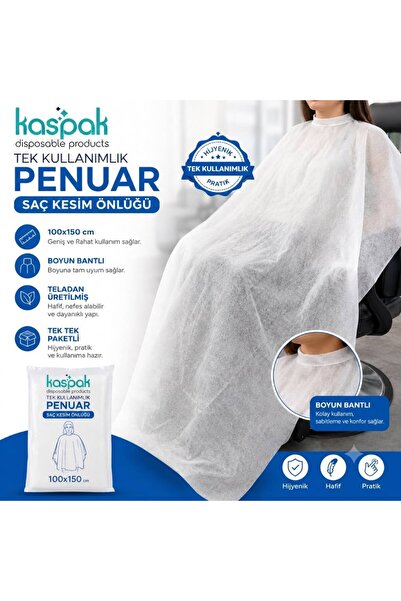 kaspak Tek Tek Paketli Tek Kullanımlık Tela/nonwoven Penuar 50 Adet