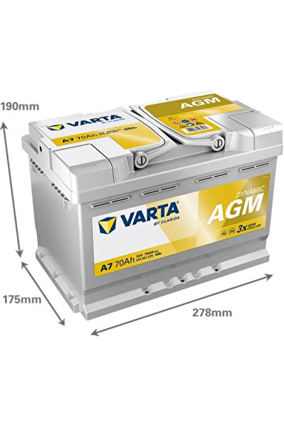 Varta Baterie auto A7 Dynamic AGM 70Ah 12V 570901076K262