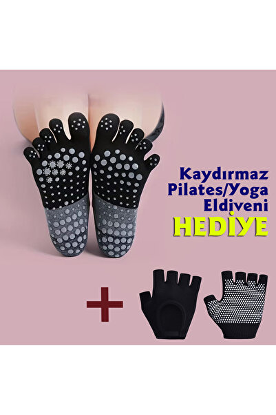Plankton Tasarım Beş Parmaklı Yoga/Pilates Çorabı (Kaydırmaz)