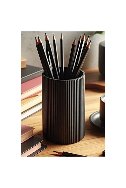 OEM Modern Ribbed Pen Holder – Minimalist Striped Desktop Pen Organizer