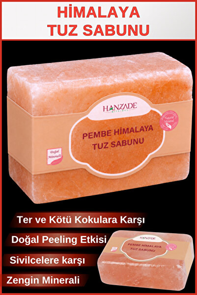 Hanzade Bitkisel Himalaya Tuz Sabunu 300-350 Gr Zengin Mineralli Doğal Saf Pe...