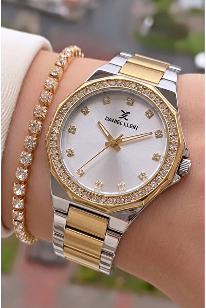 Daniel Klein Kadın Saat – Orijinal – Sarı Gümüş Renk – Kristal Cam – Garantil...