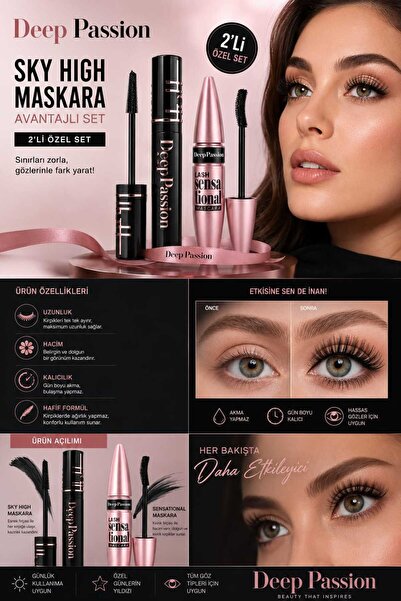 Deep Passion Lash Sensational & Lash Extension Sky High Maskara