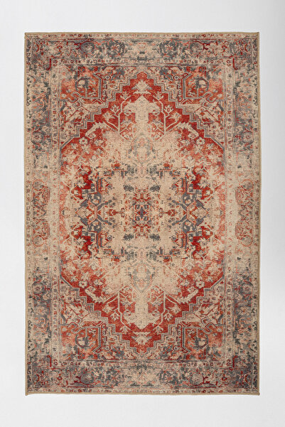 Aden Art Deco Dijital Şönil Halı | Vintage Desenli Halı | Kaymaz Tabanlı | Ma...