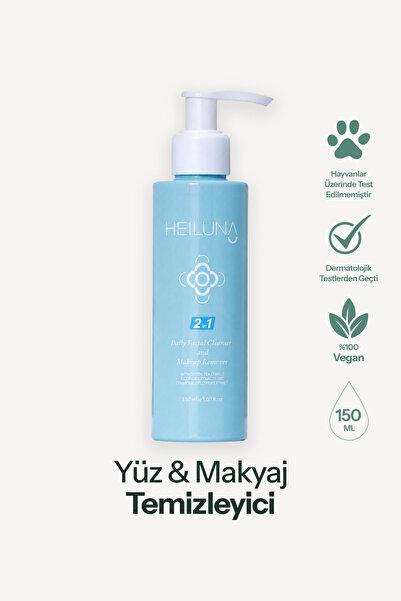 Heiluna Çift Etkili Yüz & Makyaj Temizleyici 150 ml – Yeşil Çay, Meyan Kökü &...