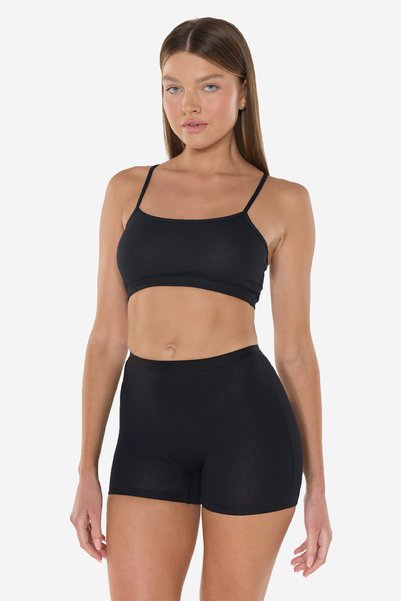Malabadi Women's Black Non-Marking Modal High Waist Boxer 108