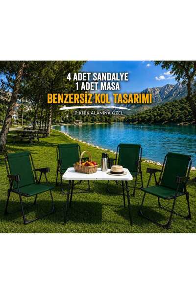 DEKOZUM HOLİDAY Kamp Seti Kamp Sandalyesi Kamp Masası Katlanır Kamp Piknik Se...