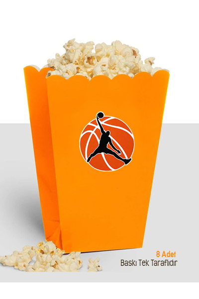 parti pera Basketbol Temalı Mısır Kutusu 8 Adet Popcorn