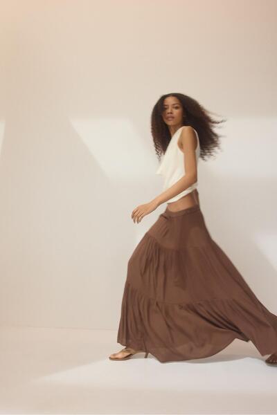 Stradivarius Boho midi skirt