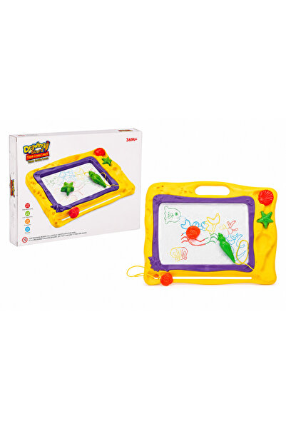 LEAN Tablă de desen magnetică cu ștampile și fundal colorat pentru copii de l...