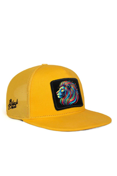 BlackBörk Hip hop dečja kapa sa lavljim logotipom, žuta dječja kamiondžija kapa