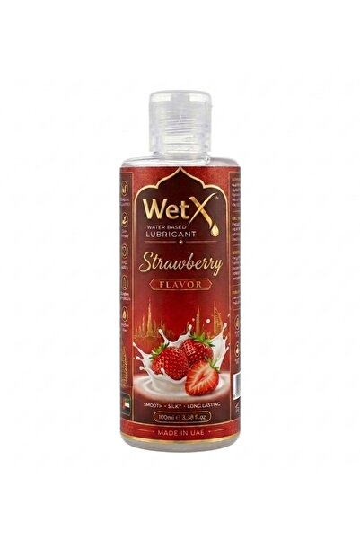 WetX Sweet Strawberry Flavored Water Based Lubricant (100ml) | Long Lasting P...