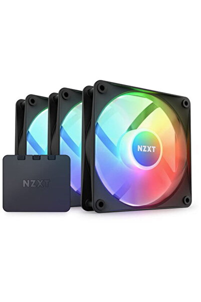 Nzxt F120 RGB Duo Black, 3 ventilatoare de 120 mm + Controler RGB, 1.800 rpm,...